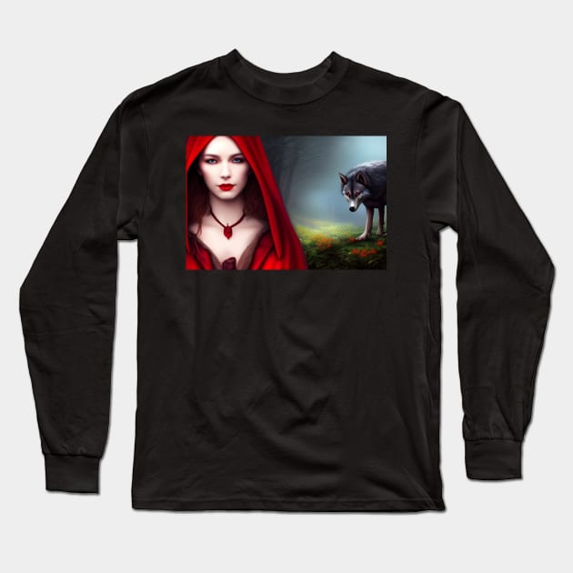Red Riding Hood Long Sleeve T-Shirt by FineArtworld7